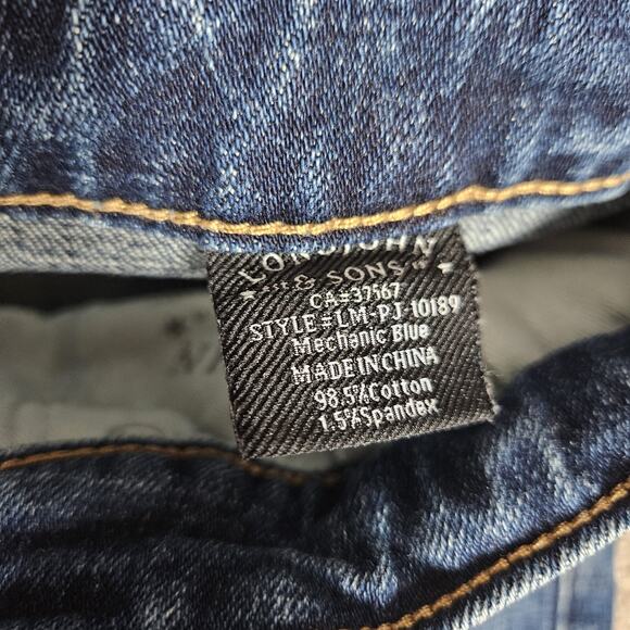 LongJohn & Sons Jeans Mens 32X37 (34X38) Mechanic Blue Stackable Denim Stretch - Picture 5 of 14